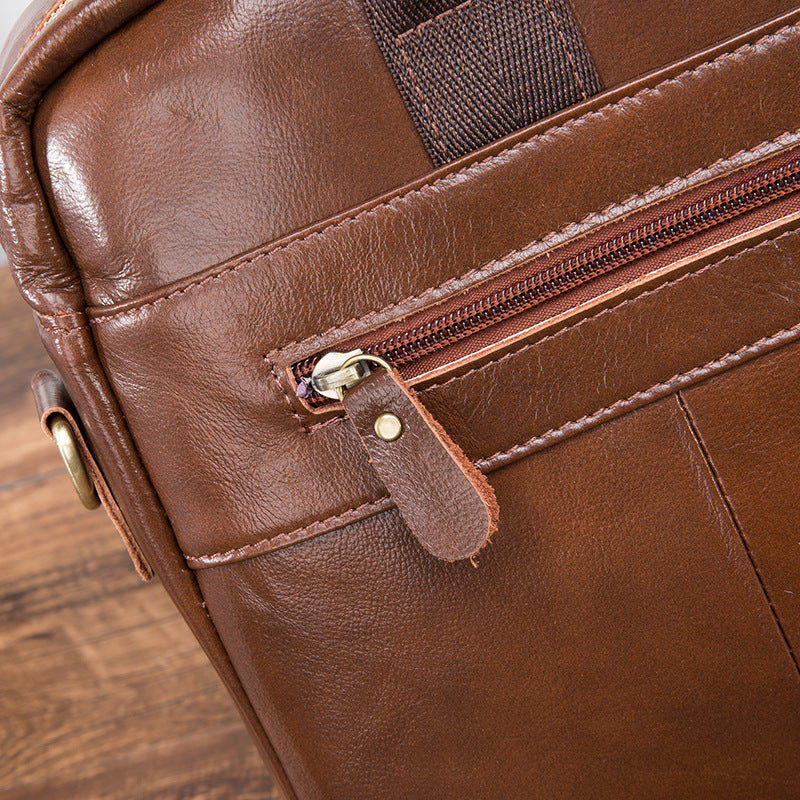 Men's Handbag Briefcase Cowhide Genuine Leather Retro Business Computer Bag for Men