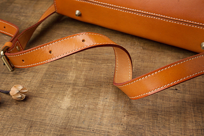 Men's original handmade cowhide genuine leather Korean fashion shoulder bag casual retro crossbody bag
