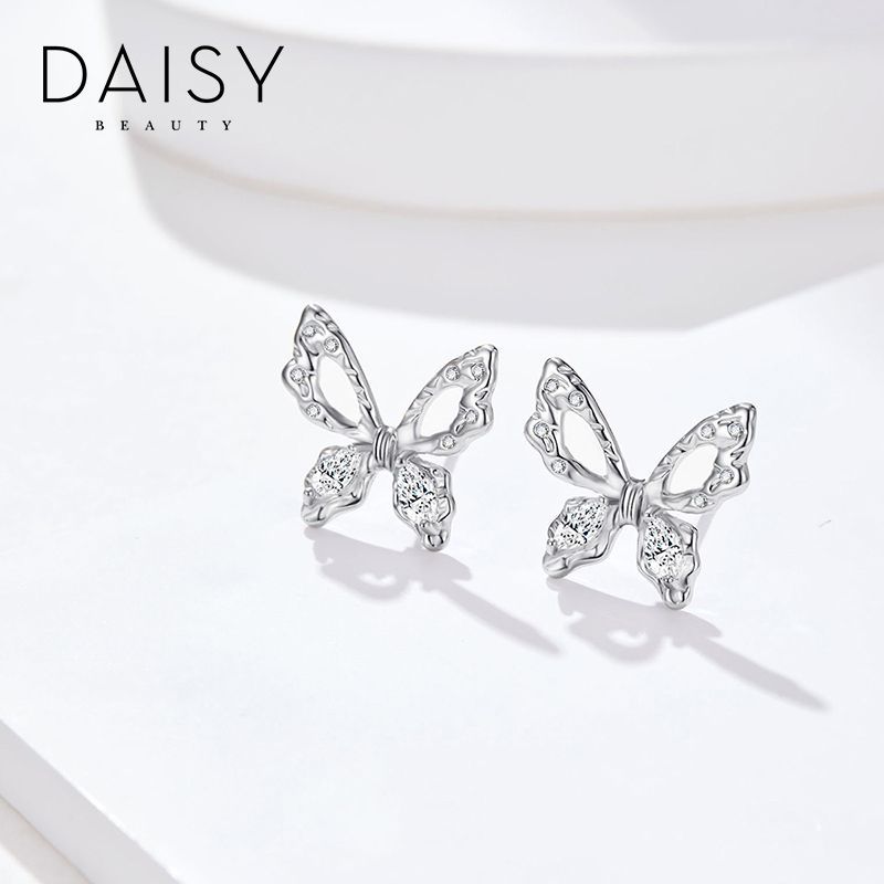 DAISY BEAUTY蝶のピアス女性S925純銀ins韓系オリジナル耳飾り