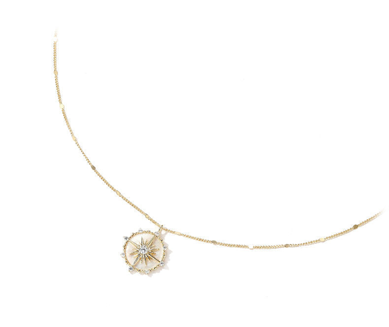 DODOGOGO八芒星羅針盤ペンダントネックレス女性高級感デザイン気質鎖骨チェーンネックチェーン