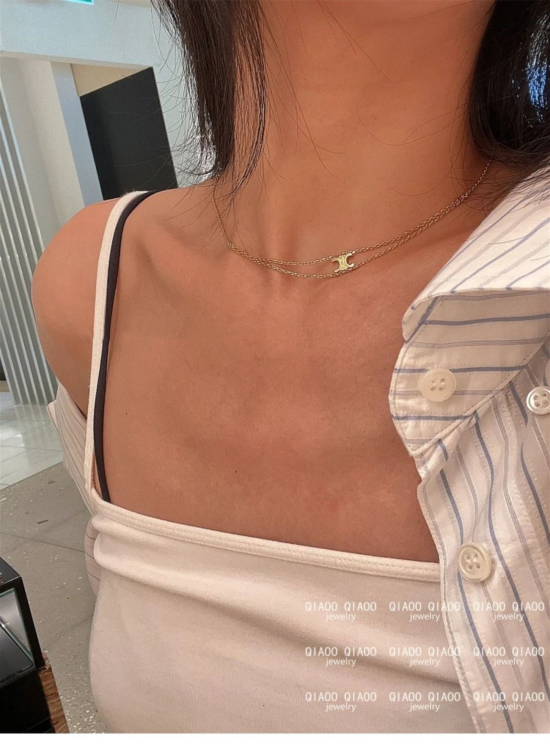 Celine 人気ファッションアクセサリー 高級感 気質 女性ブレスレット 鎖骨チェーンネックレス NNXL0242