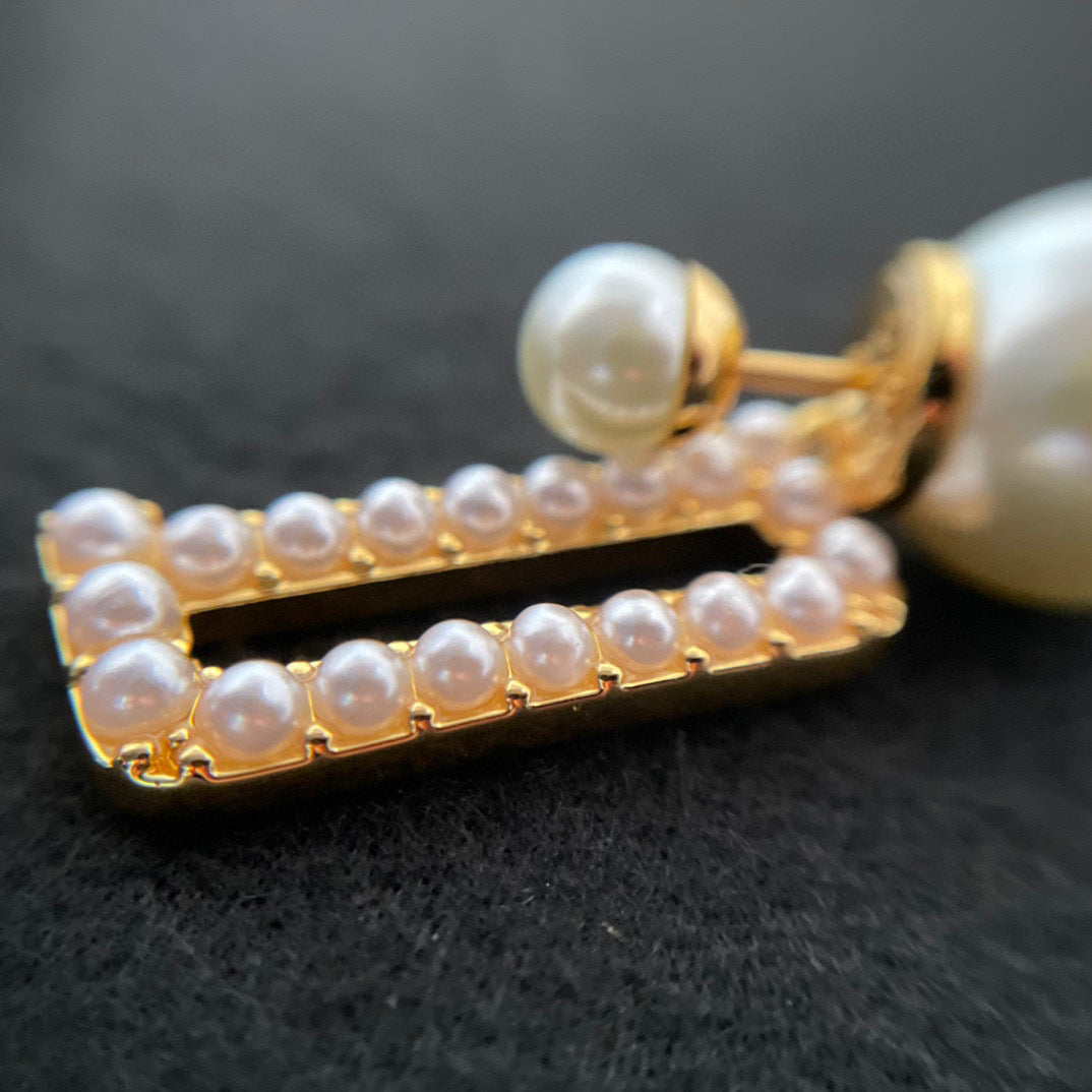 パールイヤリング女性キュービックシャシ気質ファッション軽い贅沢なピアス