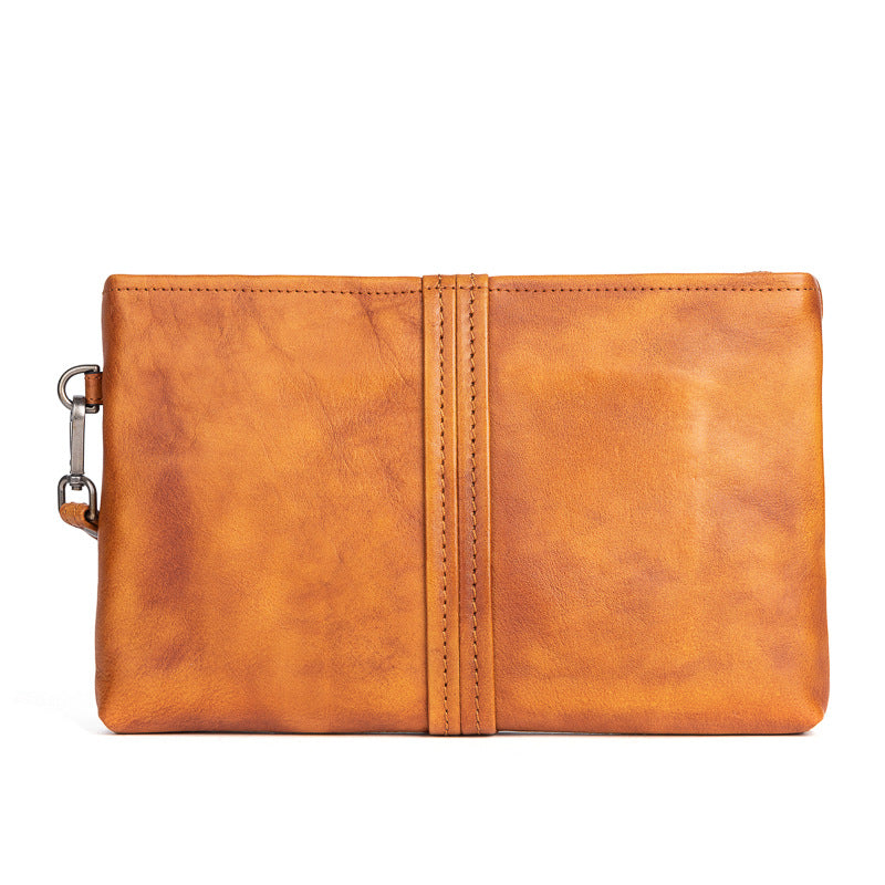 Men's Clutch Bag Genuine Cowhide Leather Retro Casual Men's Handbag