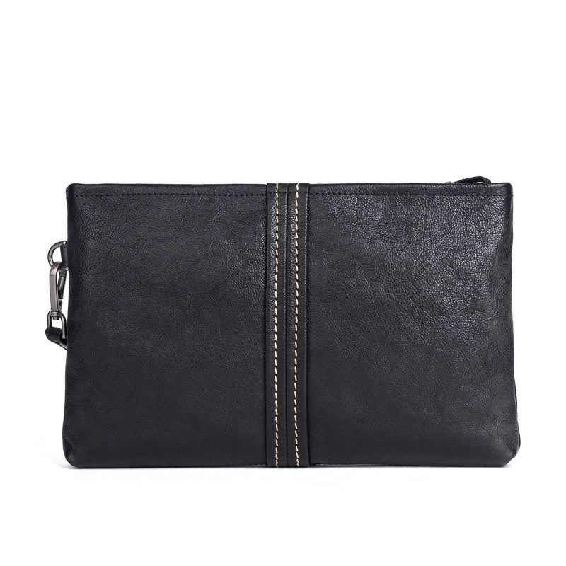 Men's Clutch Bag Genuine Cowhide Leather Retro Casual Men's Handbag