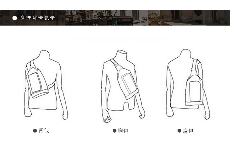 メンズバストバッグ牛革本革製レトロアウトドア多用途男性用斜めがけバッグ