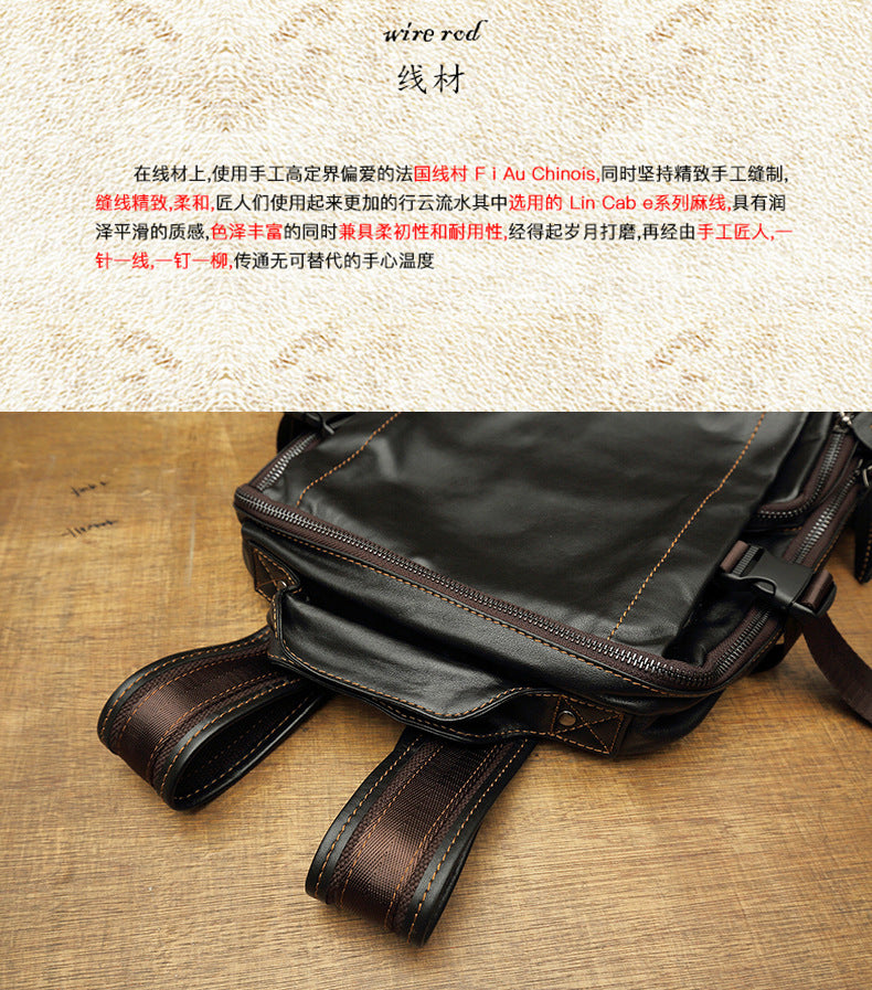 メンズリュック 手作り牛革本革製 旅行かばん ビジネスカジュアルファッション個性パソコンバッグ