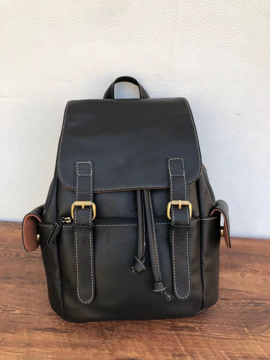Men's backpack cowhide genuine leather retro outdoor unisex travel bag computer bag