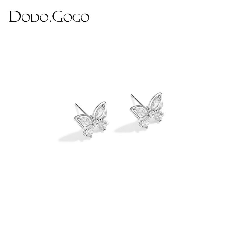 DODOGOGO ジルコン蝶新型軽量高級デザイン感スリム個性耳飾り