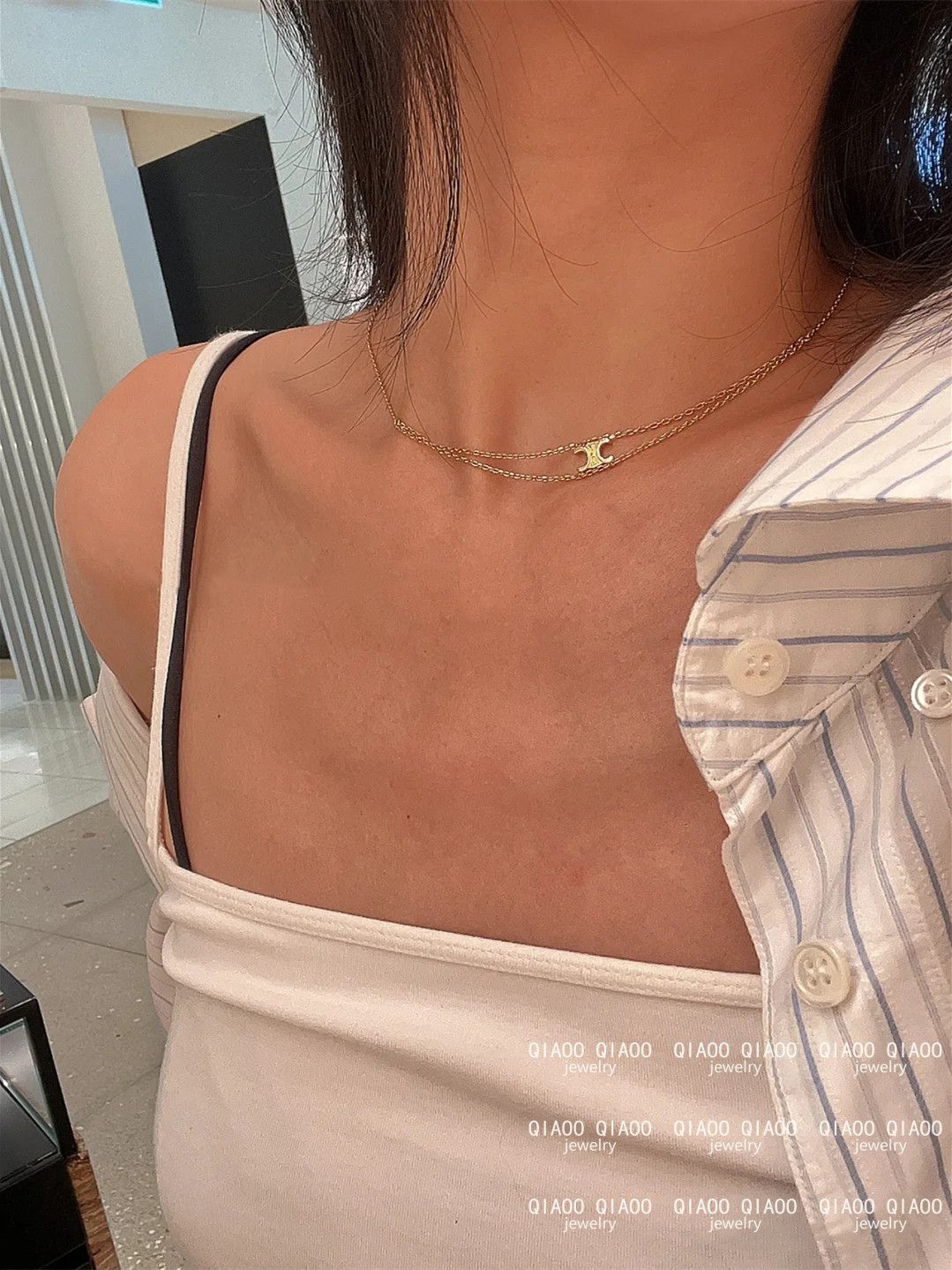 Celine 人気ファッションアクセサリー 高級感 気質 女性ブレスレット 鎖骨チェーンネックレス NNXL0242