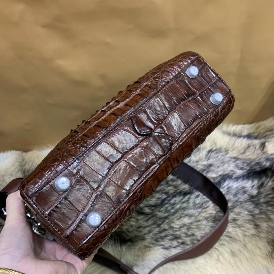 Men's briefcase Taiwanese crocodile osteoderm genuine leather business fashion crossbody shoulder bag men's handbag