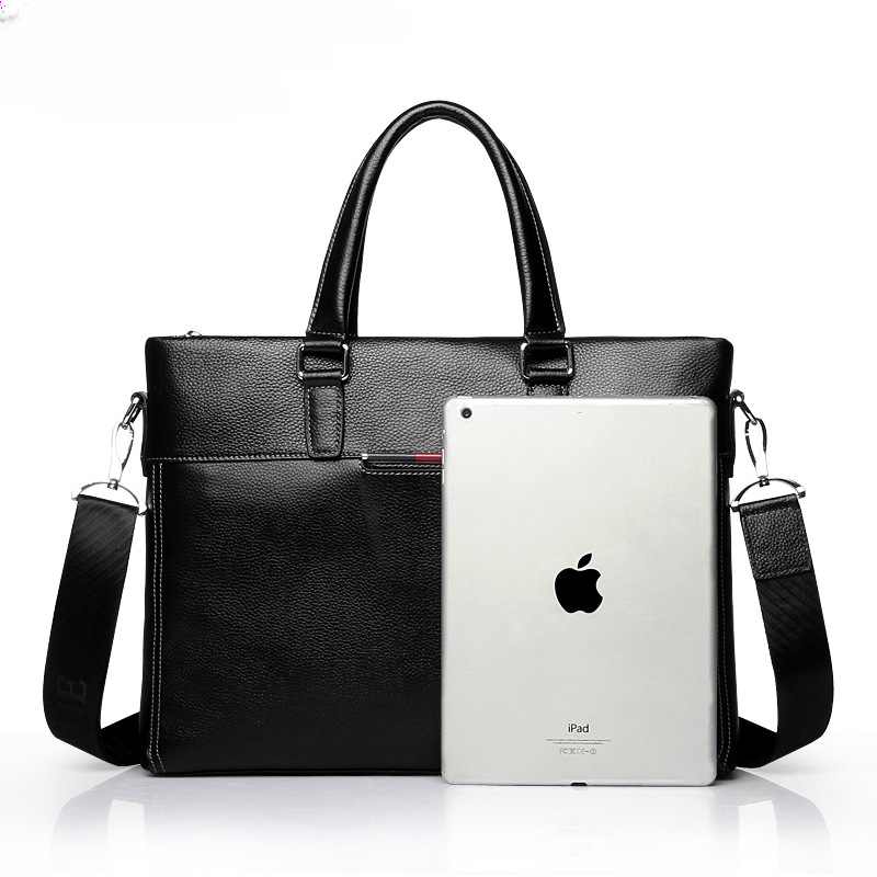 Men's handbag genuine cowhide leather computer bag men's handbag business briefcase