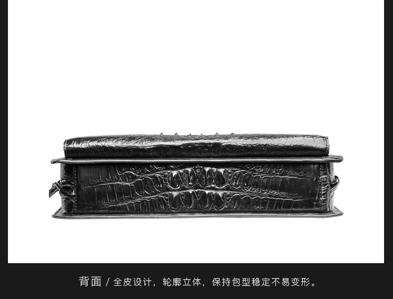 シャムワニ皮 メンズブリーフケース 本革 高品質ビジネスバッグ 手提げバッグ