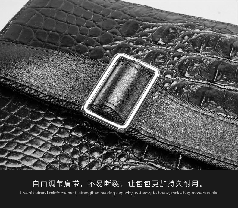 シャムワニ皮 メンズブリーフケース 本革 高品質ビジネスバッグ 手提げバッグ