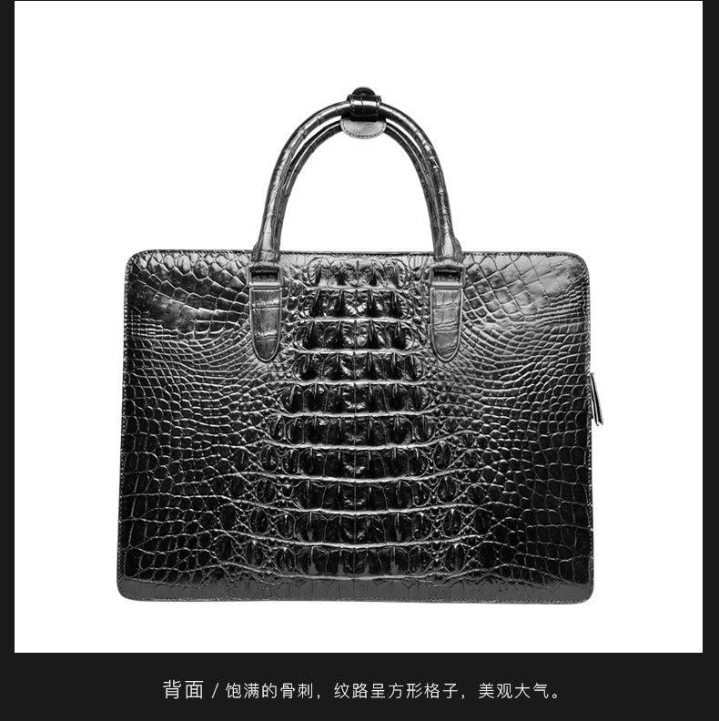 シャムワニ皮 メンズブリーフケース 本革 高品質ビジネスバッグ 手提げバッグ