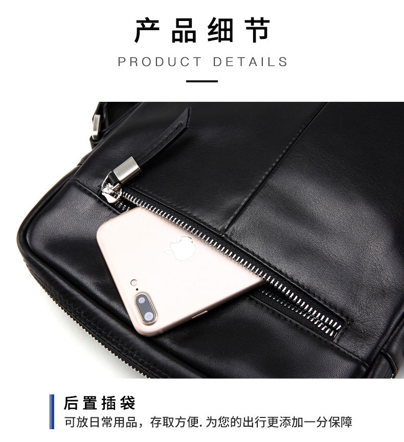 メンズショルダーバッグ 多機能実用 牛皮本革製 ビジネス斜めがけバッグ