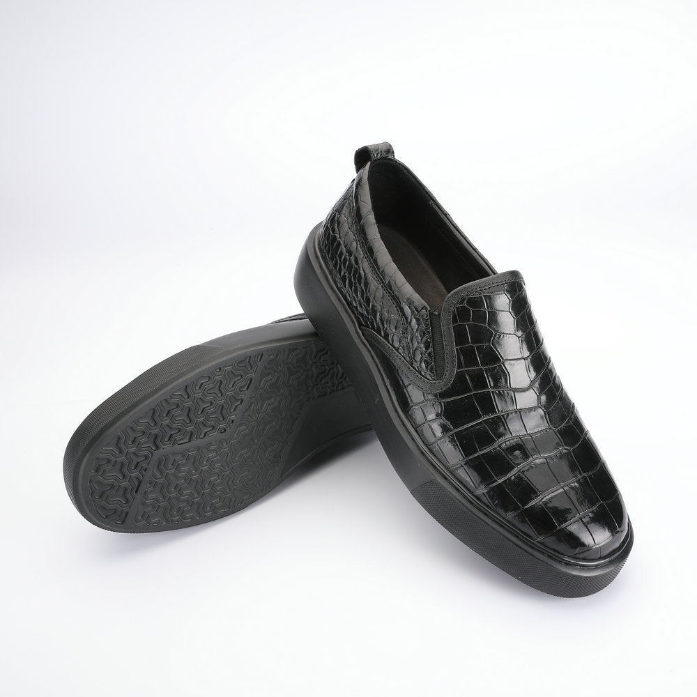 Men's Moccasins Crocodile Belly Skin Genuine Leather Casual Shoes Business Loafers Shoes Men's Leather Shoes