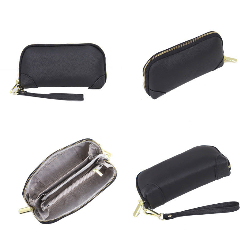 Clutch Bag Ladies Large Capacity Genuine Leather Handbag Coin Purse Cowhide Bag Zipper Crossbody Bag