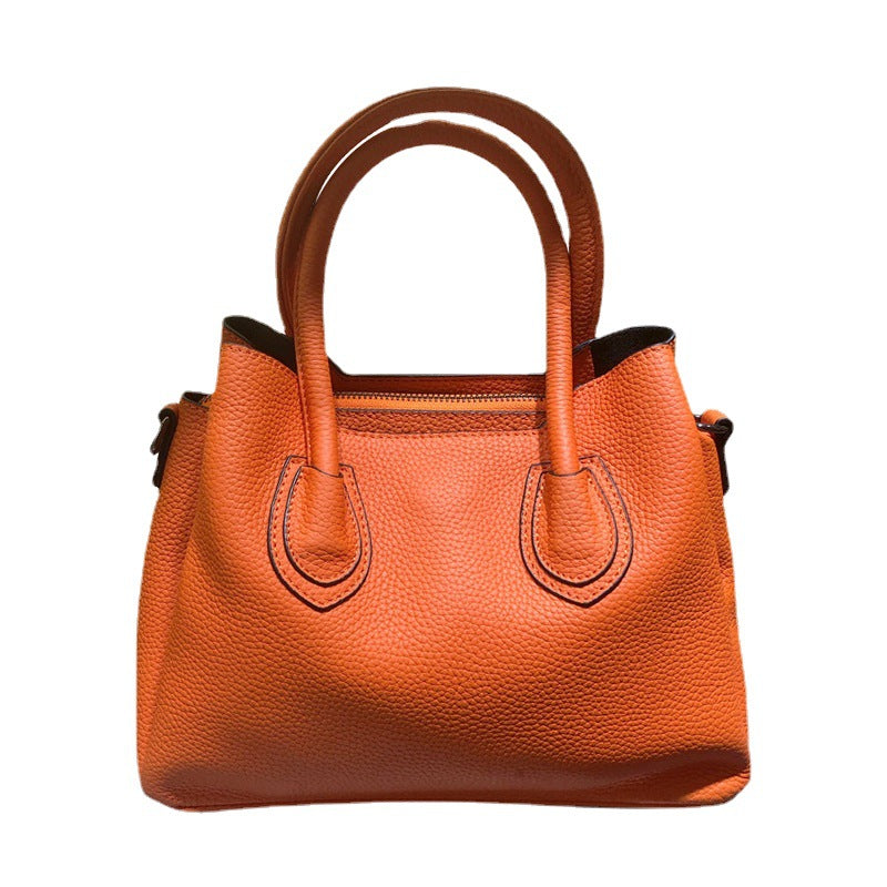 本革のハンドバッグ女性気質大容量ワンショルダー斜め掛けファッションシンプルバッグ