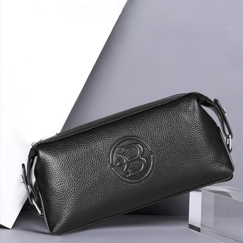 Men's Clutch Bag Large Capacity Cowhide Genuine Leather Business Fashion Handbag for Men