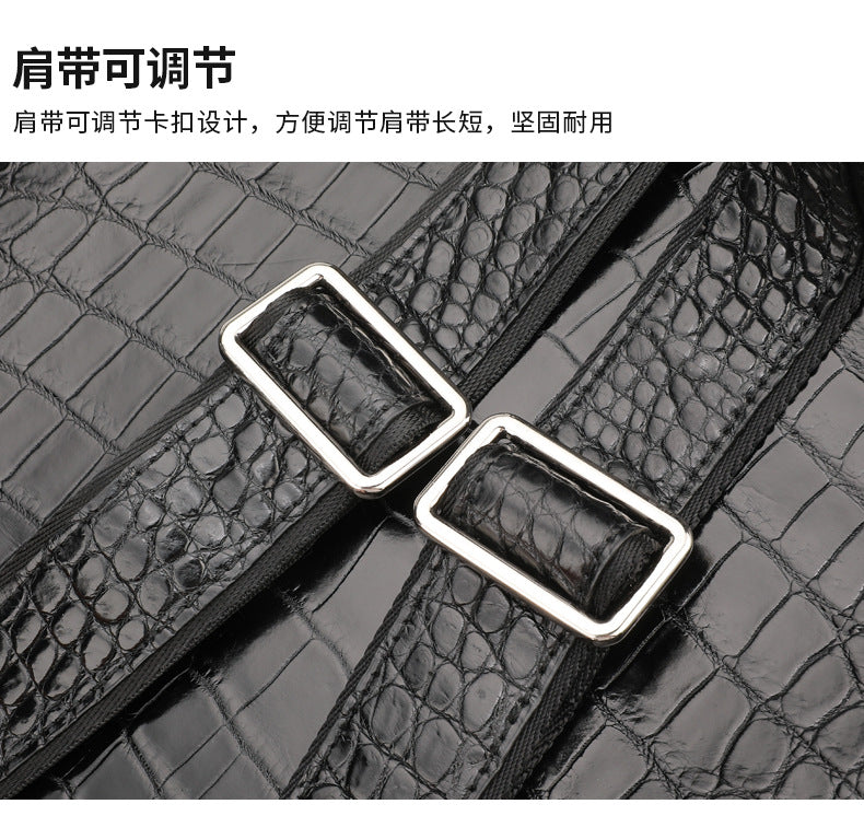 ワニ腹の皮メンズリュック大容量ビジネス 通勤カジュアル出張旅行かばん