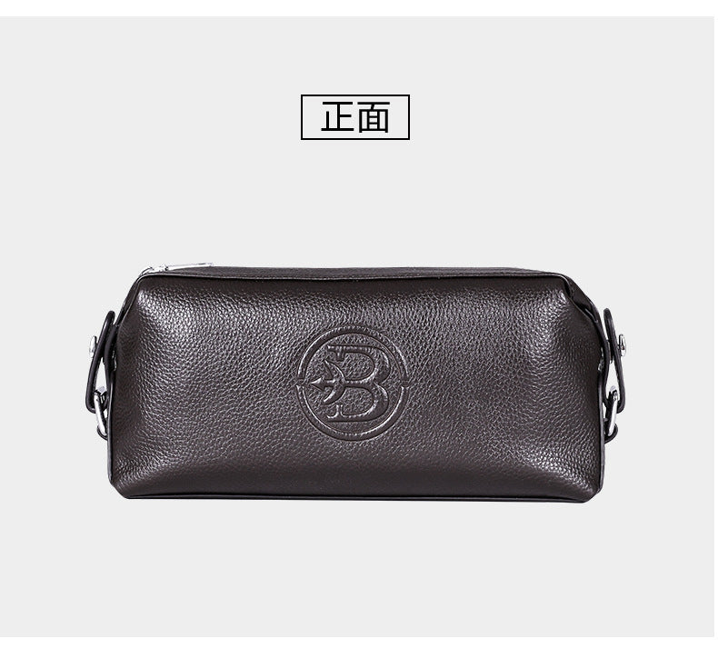 Men's Clutch Bag Large Capacity Cowhide Genuine Leather Business Fashion Handbag for Men