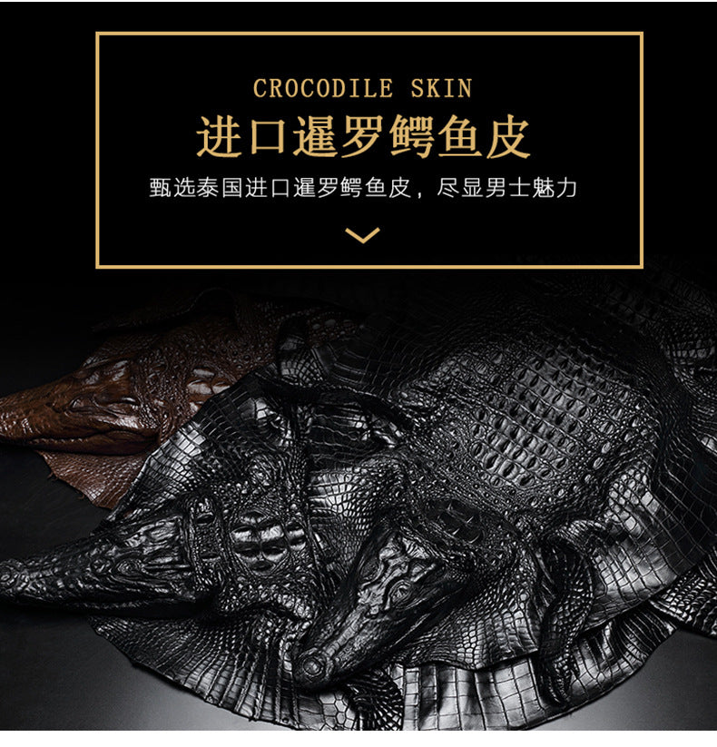 Men's Belt Crocodile Skin Genuine Leather Automatic Buckle Fashion Casual High Quality Men Belt