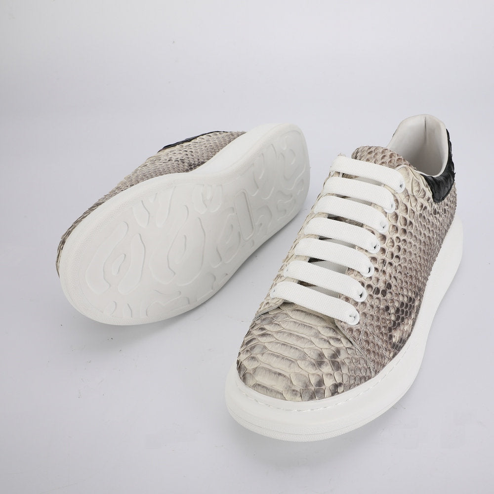 Python Skin Men's Casual Shoes Luxury Excellent Breathability Platform Sneakers Men's Shoes
