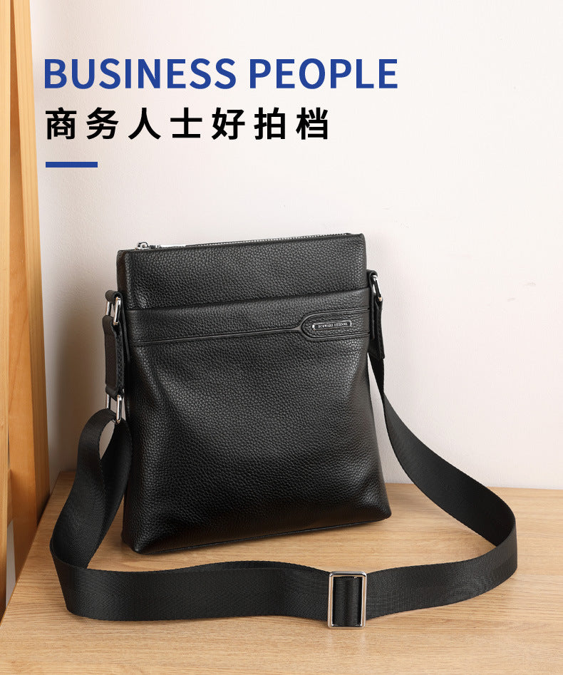 メンズショルダーバッグ 本革製牛皮 ビジネス 男性用 斜めがけバッグ
