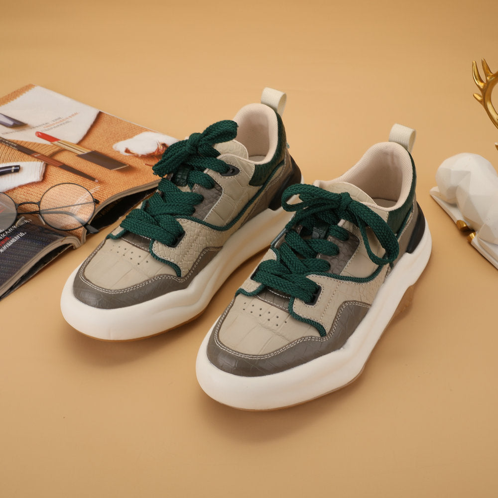 Crocodile skin men's sneakers casual shoes platform fashion wear-resistant men's shoes
