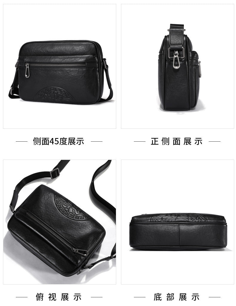 メンズ斜めがけバッグ 本革製牛皮 ファッション ビジネスカジュアルショルダーバッグ