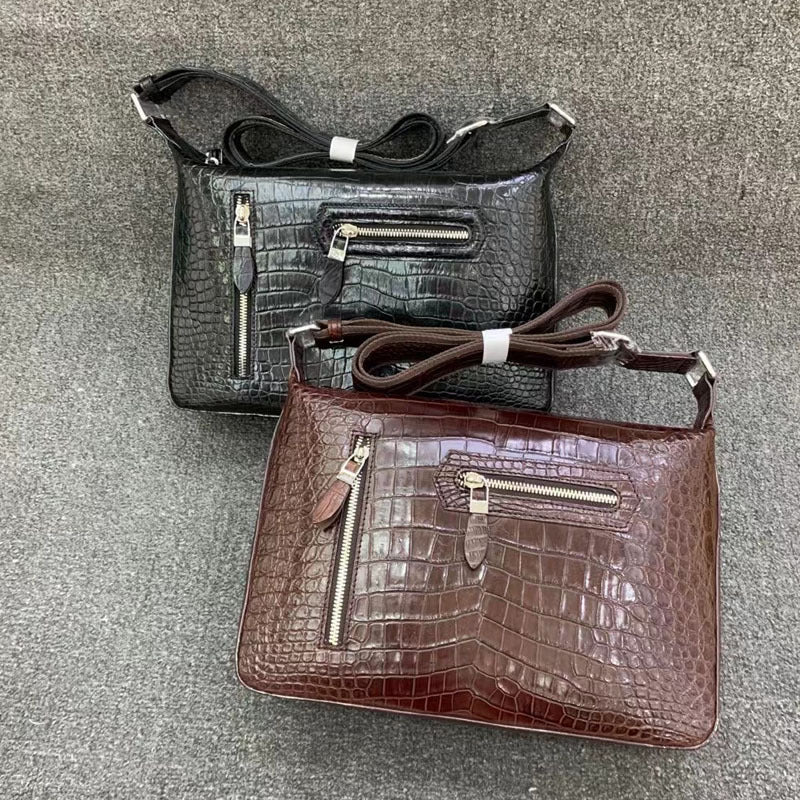 Men's Shoulder Bag Crocodile Belly Skin High Quality Casual Fashion Men's Crossbody Bag