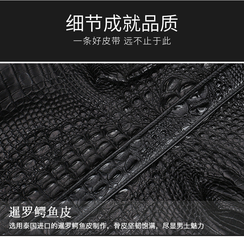 Men's Belt Crocodile Skin Genuine Leather Automatic Buckle Fashion Casual High Quality Men Belt