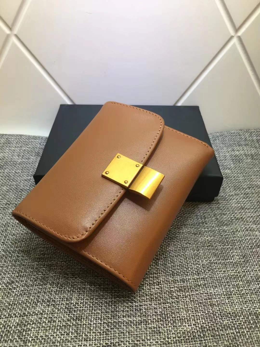 Women's Cowhide Trifold Wallet Short Wallet Genuine Leather Wallet Wallet Coin Purse Fashion