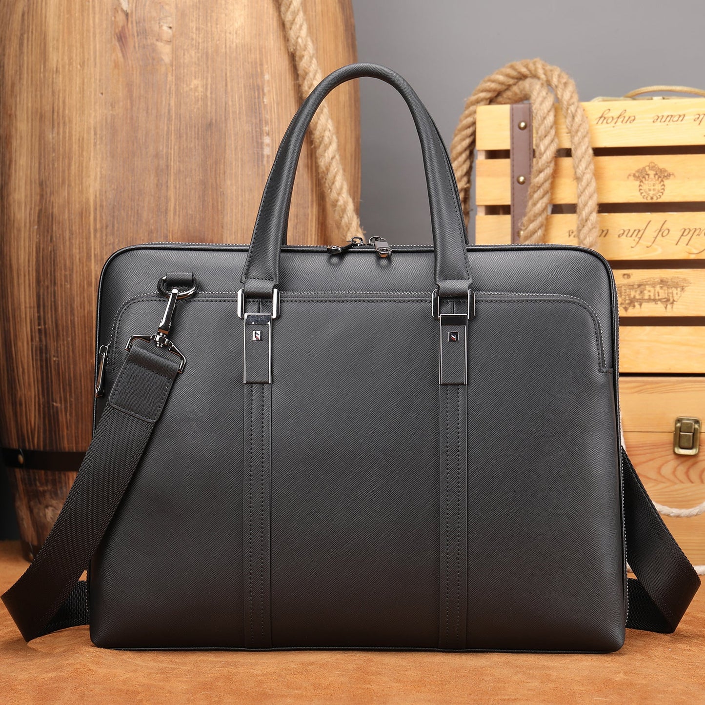 Men's Handbag Briefcase Genuine Cowhide Leather Business Lawyer Computer Bag Casual Fashion Handbag for Men