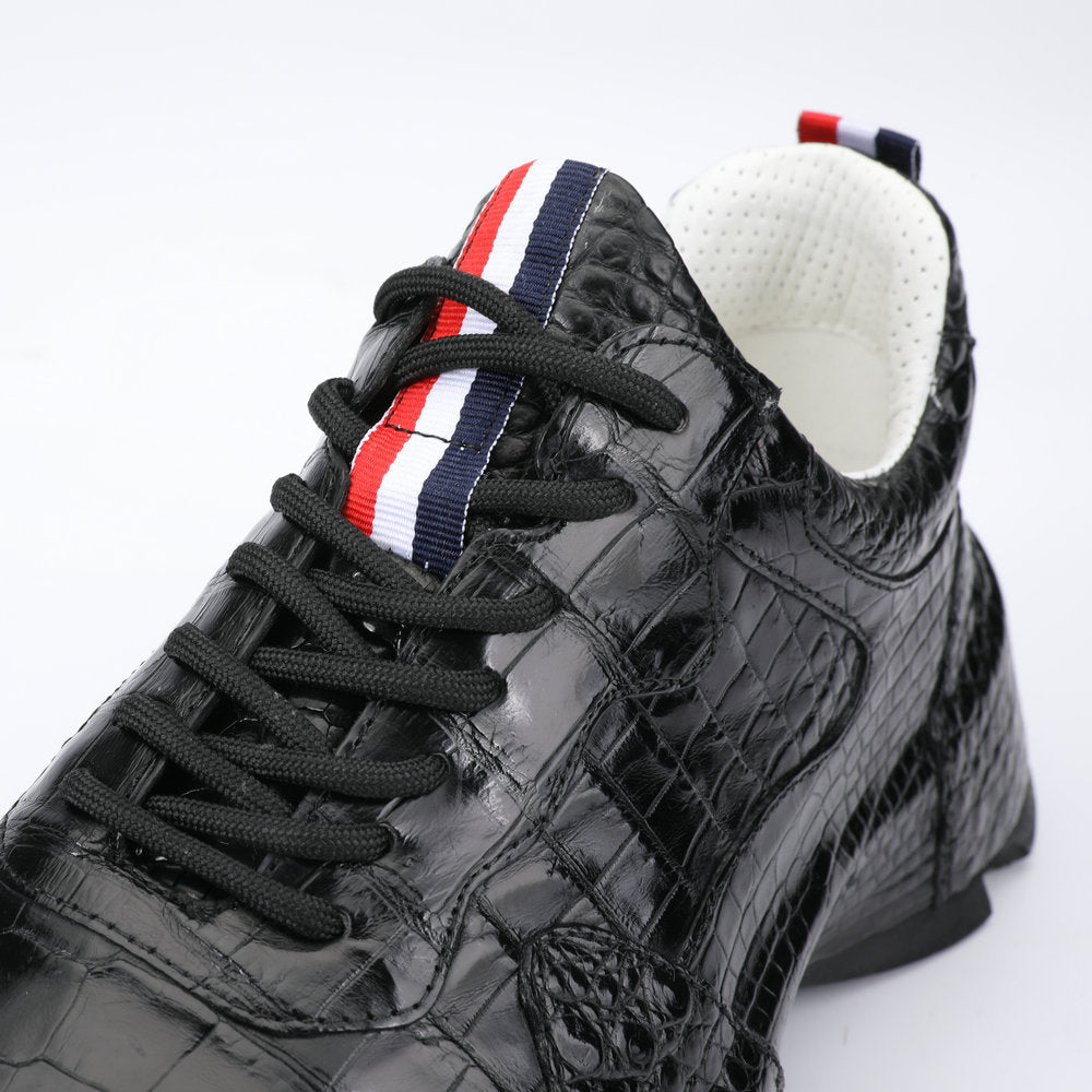 Crocodile leather genuine leather men's shoes fashion rubber sole in-heel men's shoes