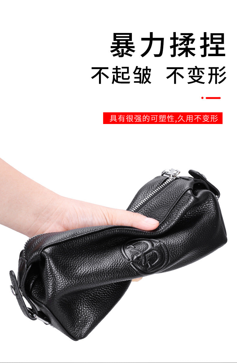 Men's Clutch Bag Large Capacity Cowhide Genuine Leather Business Fashion Handbag for Men