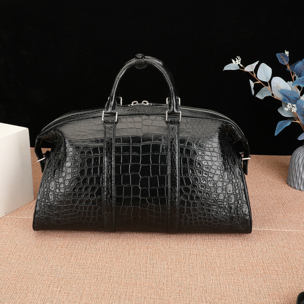 ワニ腹の皮 男女兼用 本革旅行かばん 高級感 旅行 出張荷物かばん 超大容量ハンドバッグ手提げバッグ