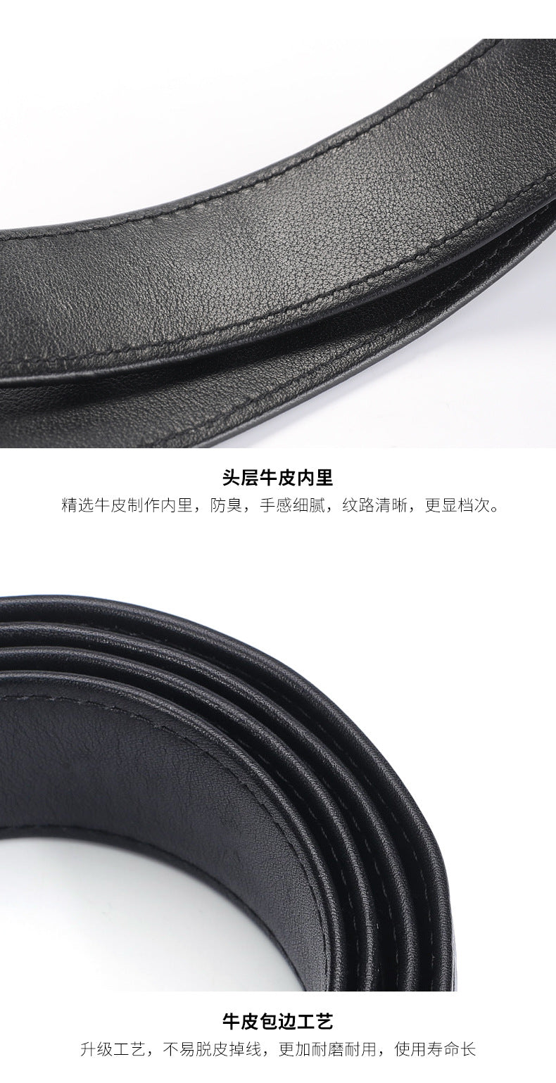 Men's Belt Siamese Crocodile Skin Genuine Leather Unjointed Casual Men's Belt
