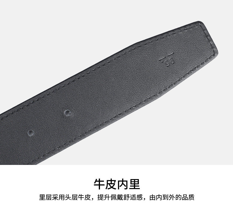 幅3.8cm ダチョウ皮 本革メンズベルトカジュアルプレートバックル針バックル男性ベルトバックル無し