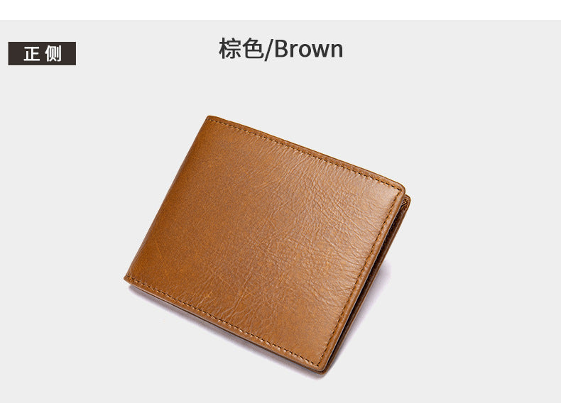 メンズ短財布牛皮本革製ビジネス薄型シンプル盗難防止カードバッグウォレットwallet