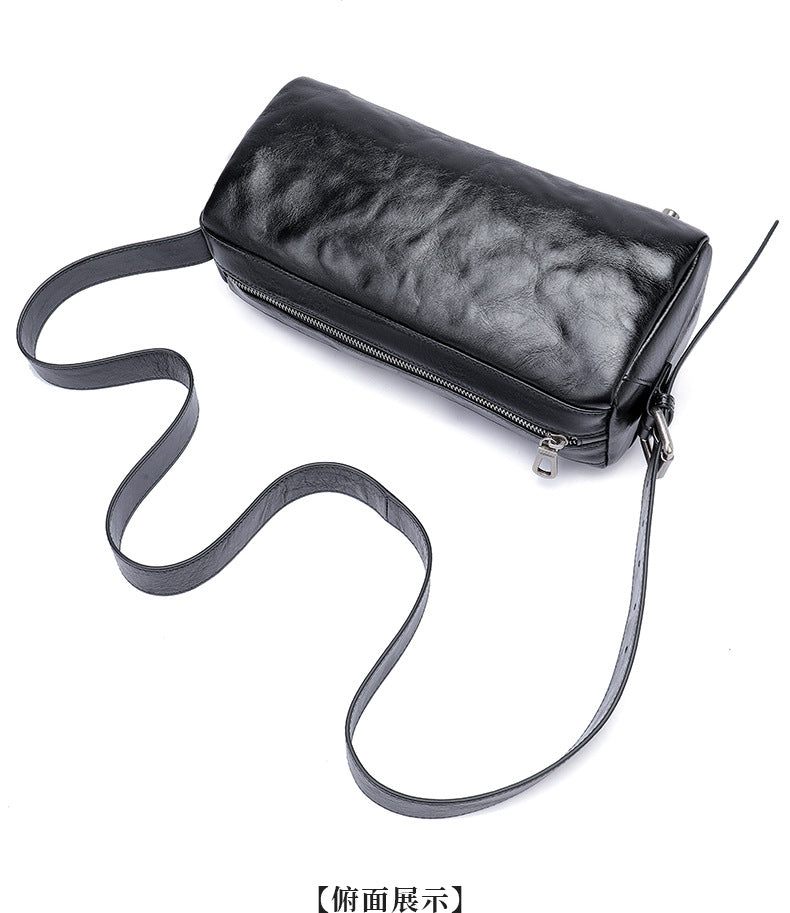 Men's Shoulder Bag Made of Genuine Cowskin Leather with Hand-held Crest High Quality Luxury Fashion Crossbody Bag for Men