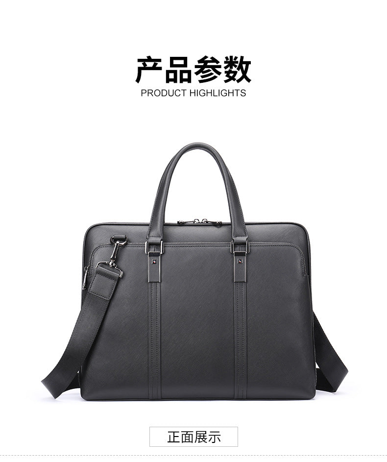 Men's Handbag Briefcase Genuine Cowhide Leather Business Lawyer Computer Bag Casual Fashion Handbag for Men