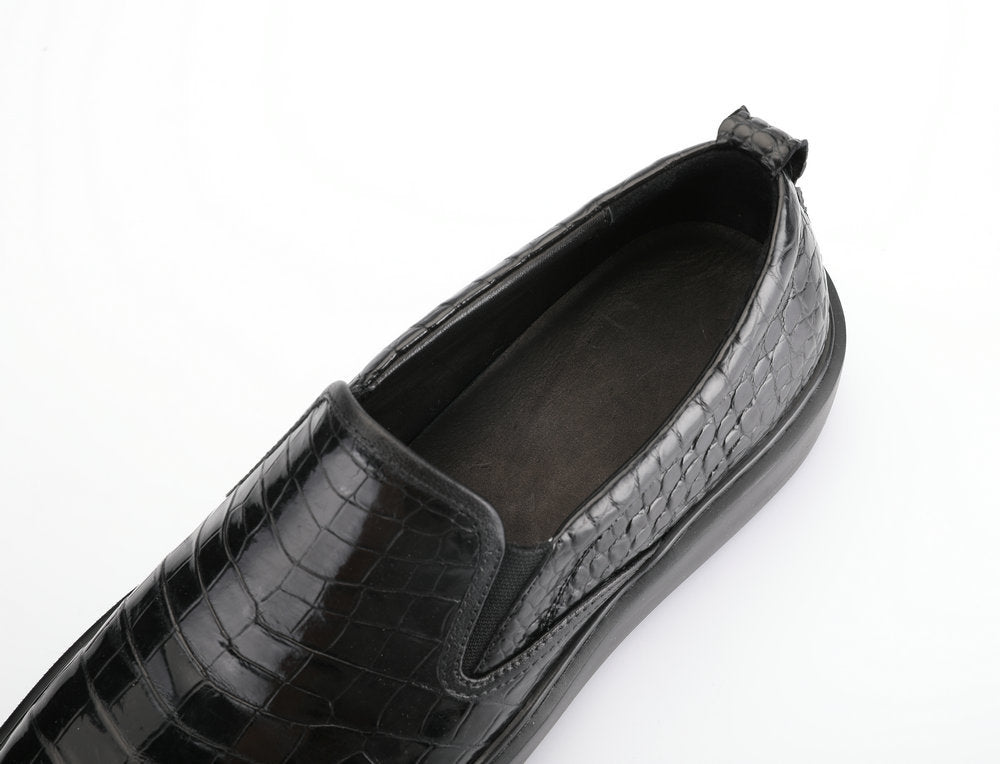 Men's Moccasins Crocodile Belly Skin Genuine Leather Casual Shoes Business Loafers Shoes Men's Leather Shoes