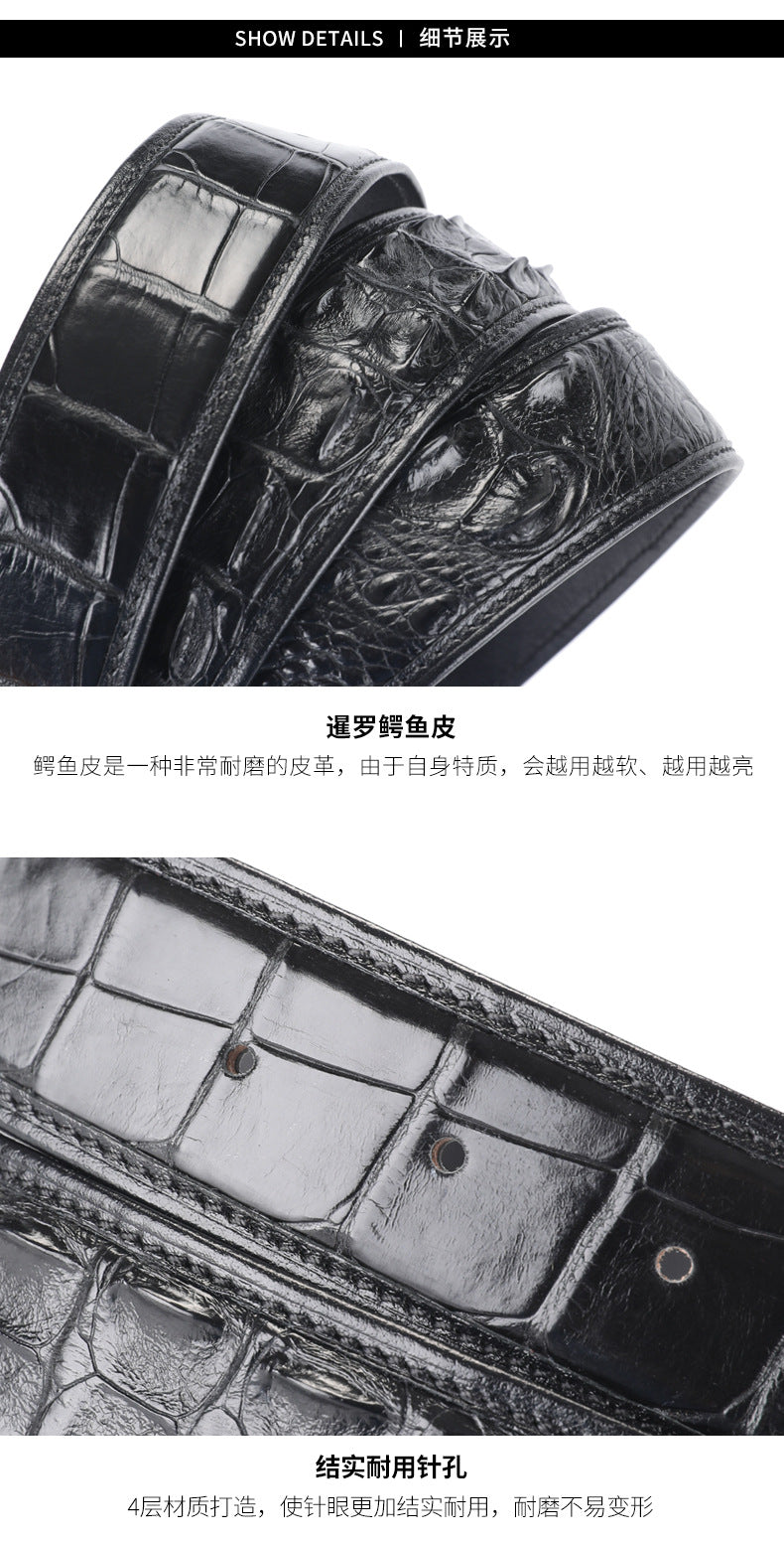 新型メンズベルトワニの皮 本革製つなぎ合わせなしファッションカジュアル男性ベルト