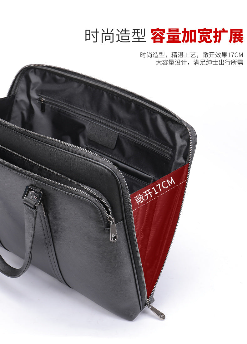 Men's Handbag Briefcase Genuine Cowhide Leather Business Lawyer Computer Bag Casual Fashion Handbag for Men