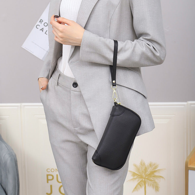 Clutch Bag Ladies Large Capacity Genuine Leather Handbag Coin Purse Cowhide Bag Zipper Crossbody Bag