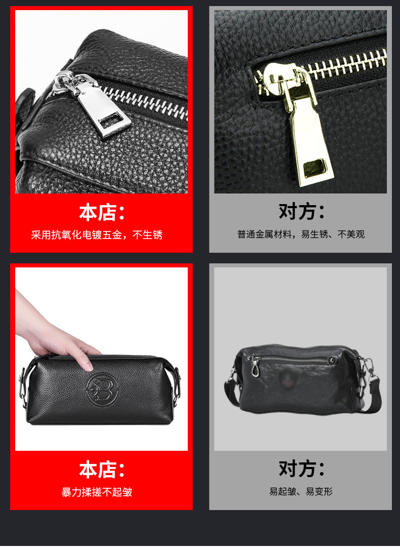 Men's Clutch Bag Large Capacity Cowhide Genuine Leather Business Fashion Handbag for Men