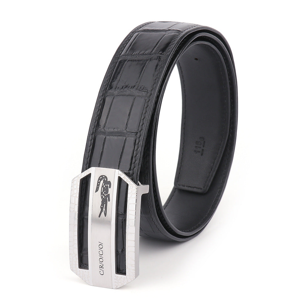 Men's Belt Siamese Crocodile Skin Genuine Leather Unjointed Casual Men's Belt