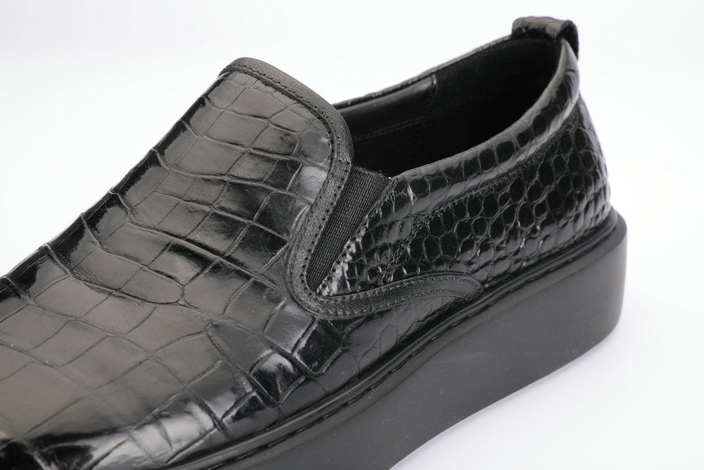 Men's Moccasins Crocodile Belly Skin Genuine Leather Casual Shoes Business Loafers Shoes Men's Leather Shoes