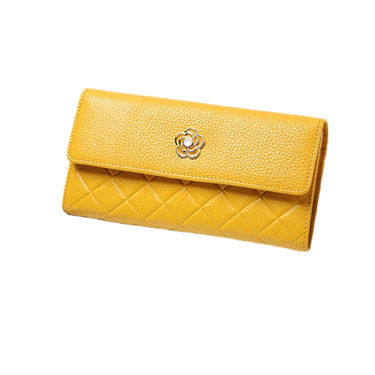 Ladies wallet cowhide clutch bag mobile pouch long wallet genuine leather wallet fashion
